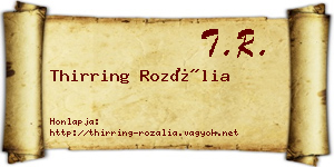 Thirring Rozália névjegykártya