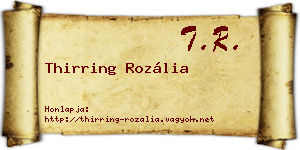 Thirring Rozália névjegykártya